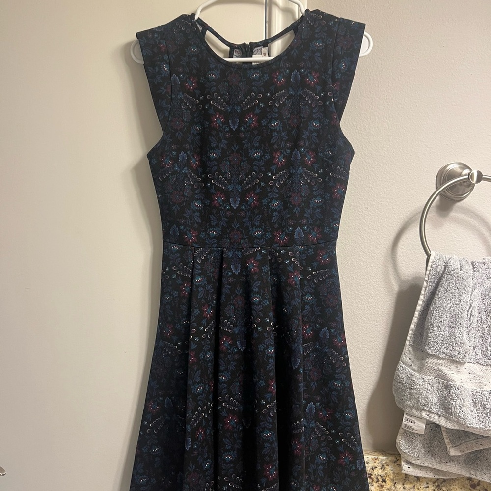 Francesca's Collections Black and Blue Mini Dress